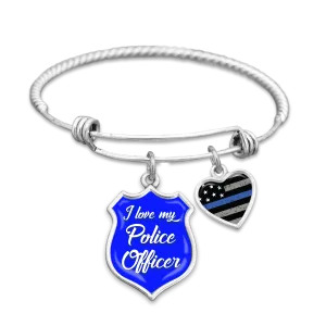 I Love My Police Officer Charm Bracelet