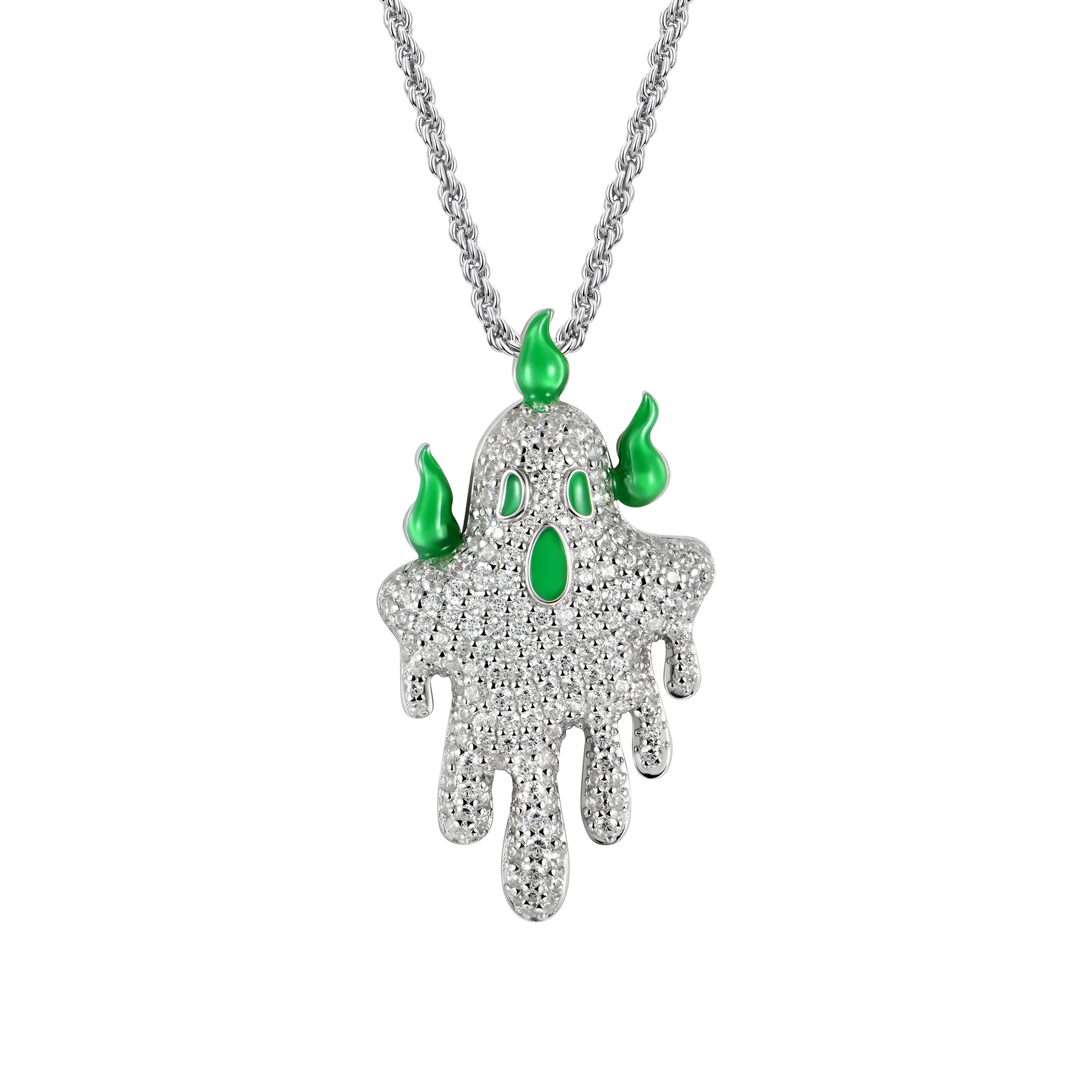 Iced Dripping Ghost Pendant