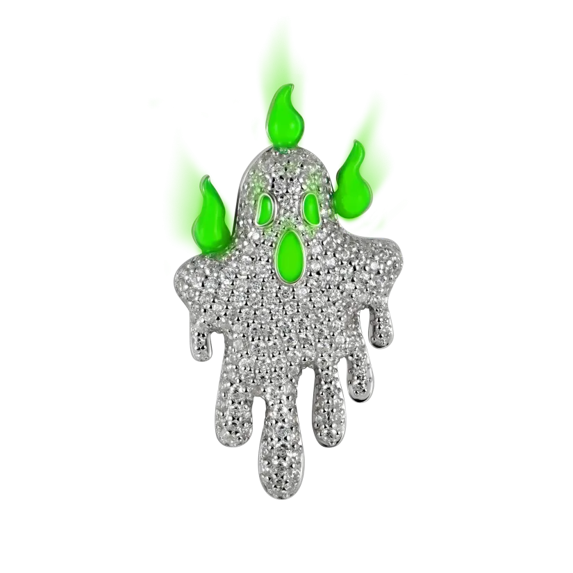 Iced Dripping Ghost Pendant