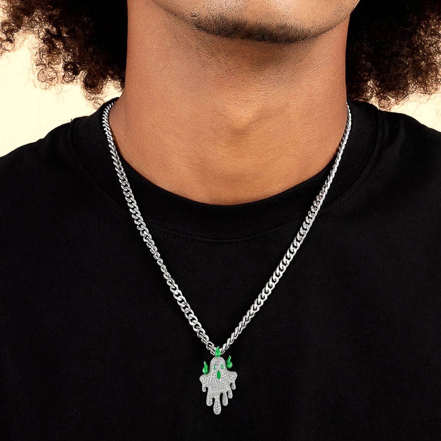 Iced Dripping Ghost Pendant