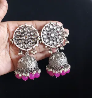 Indo Western Jhumkis With Black Plating T22