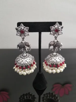 Indo Western Jhumkis With Oxidised Plating