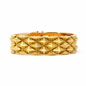 Italian 1960s 18 Karat Yellow Gold Pyramidal Link Bracelet