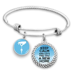 Keep Calm And Let's Find You A New Home Charm Bracelet