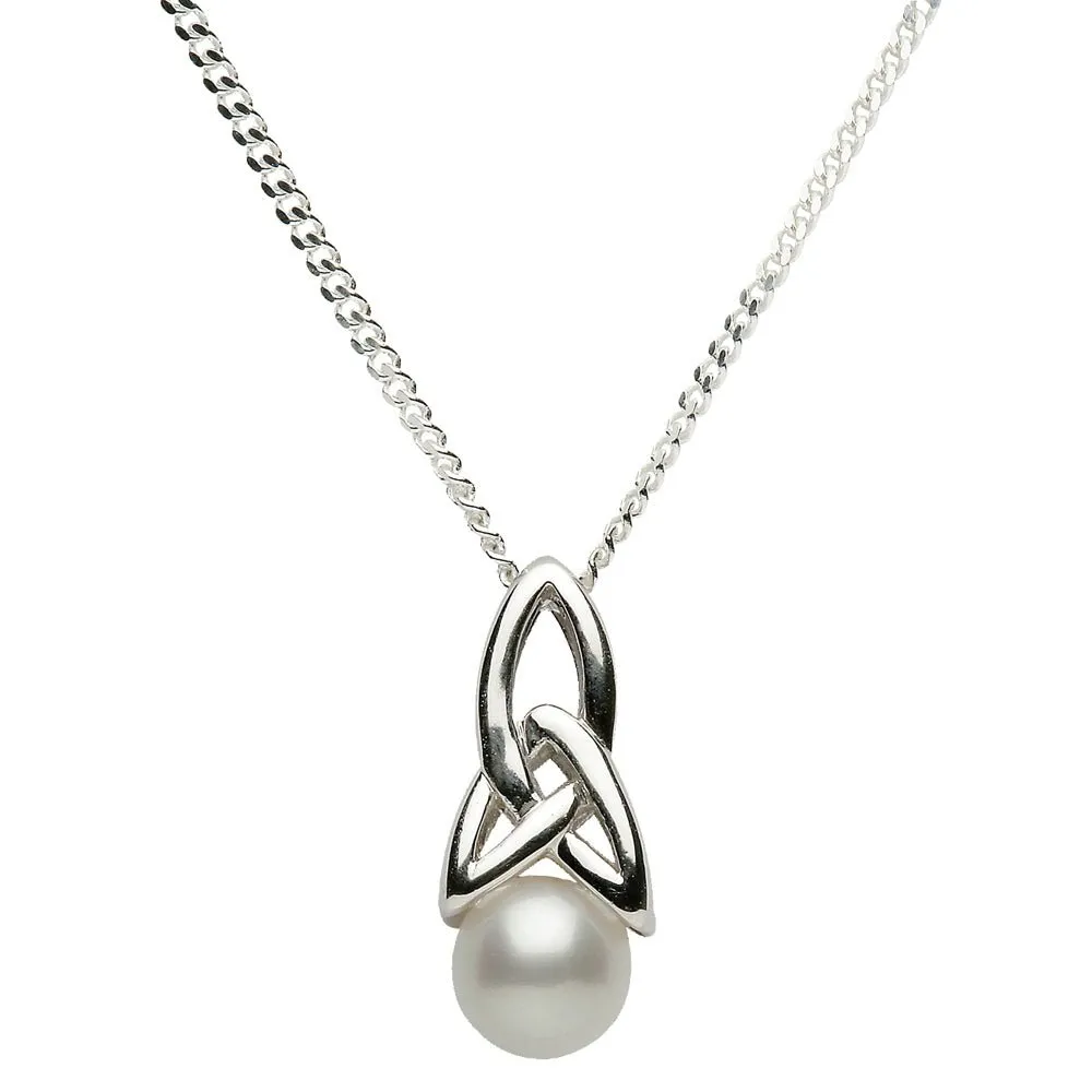 Ladies Sterling Silver Celtic Pearl Pendant LS-SPCP1