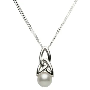 Ladies Sterling Silver Celtic Pearl Pendant LS-SPCP1