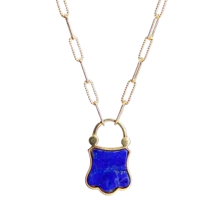 Lapis Padlock Necklace