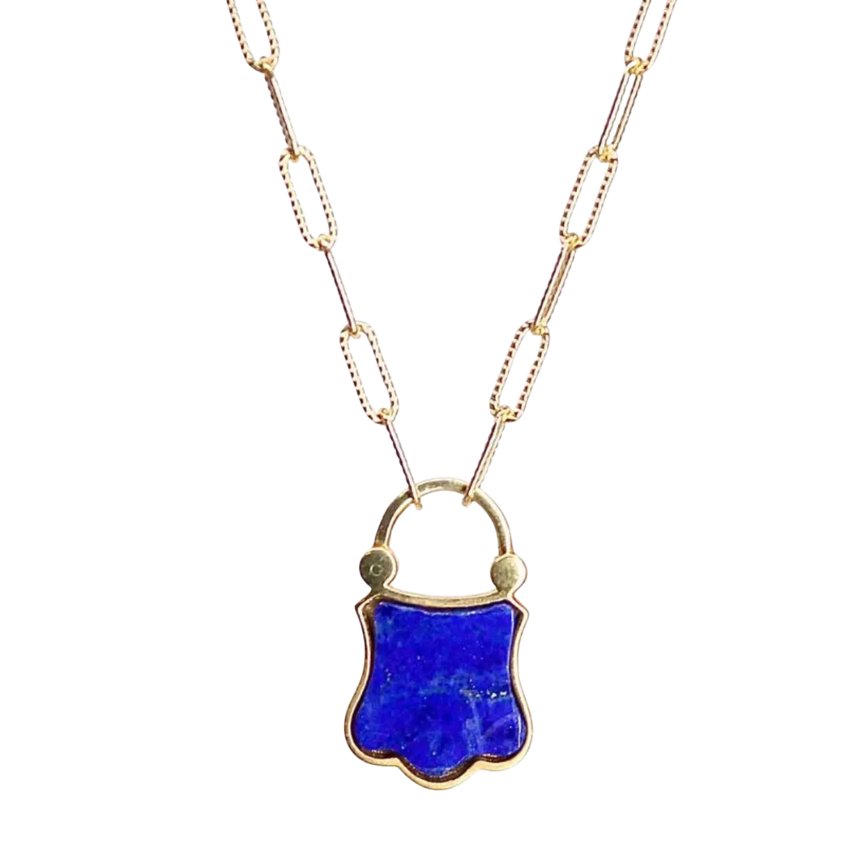 Lapis Padlock Necklace