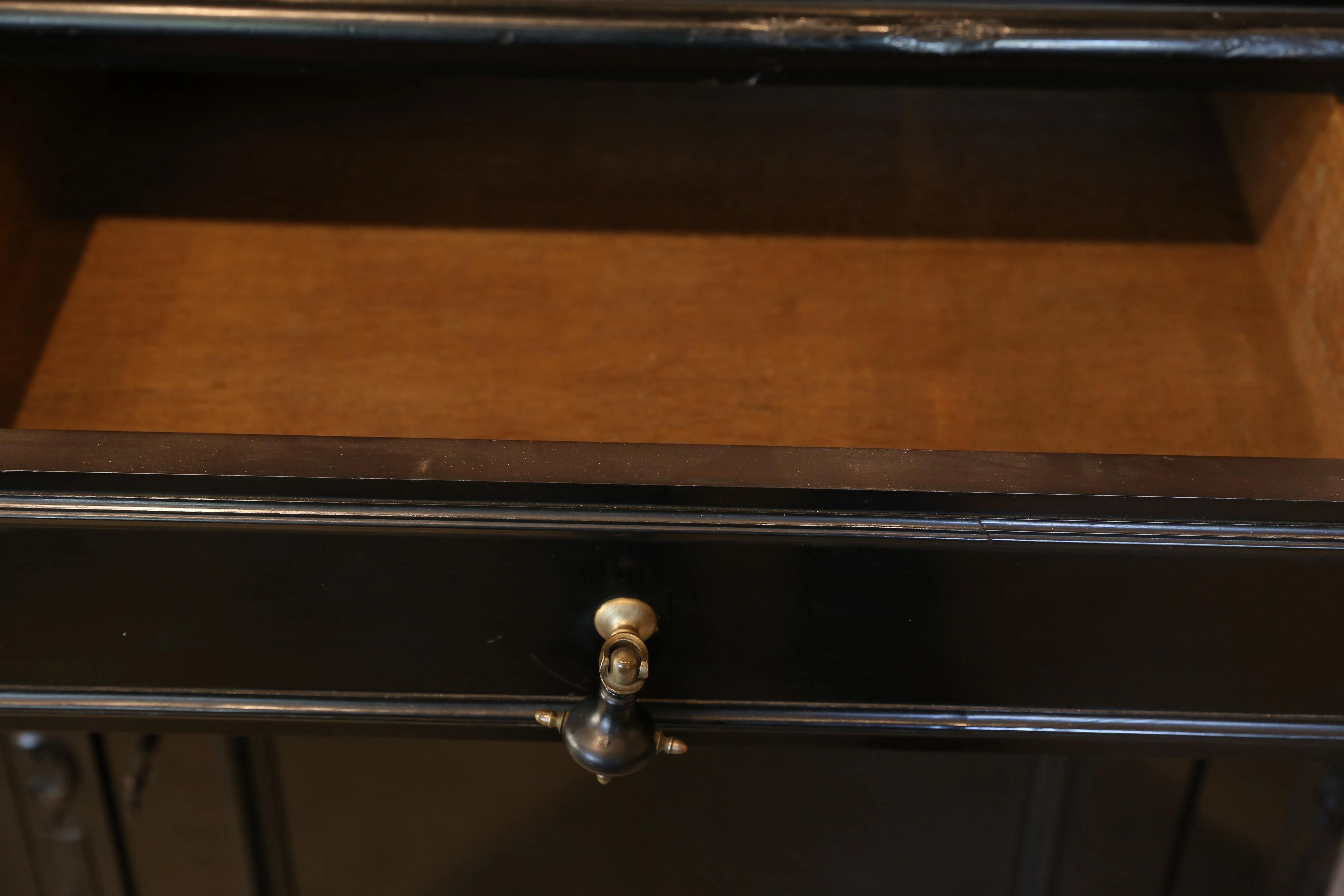 Large Antique Belgian Ebonized Wood Deux Corps Bookshelf
