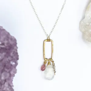 Laura J Pink Moon Pendant Necklace