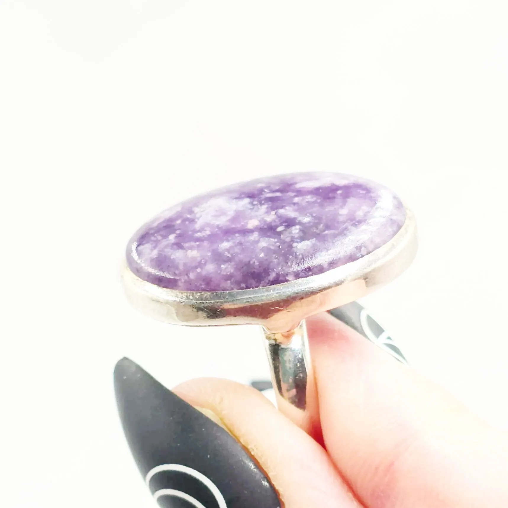 Lepidolite Ring "Orion" Sterling Silver Size 8