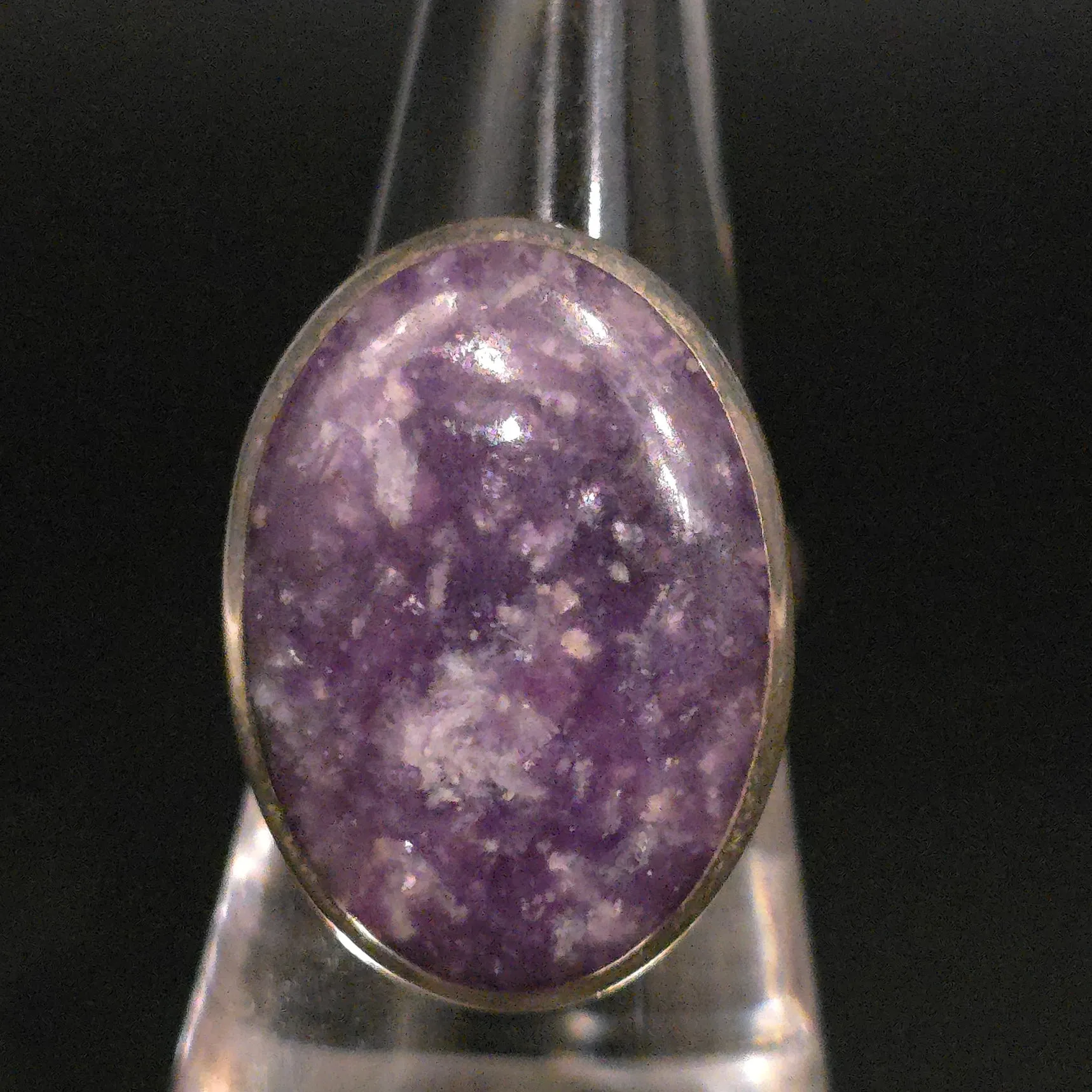 Lepidolite Ring "Orion" Sterling Silver Size 8