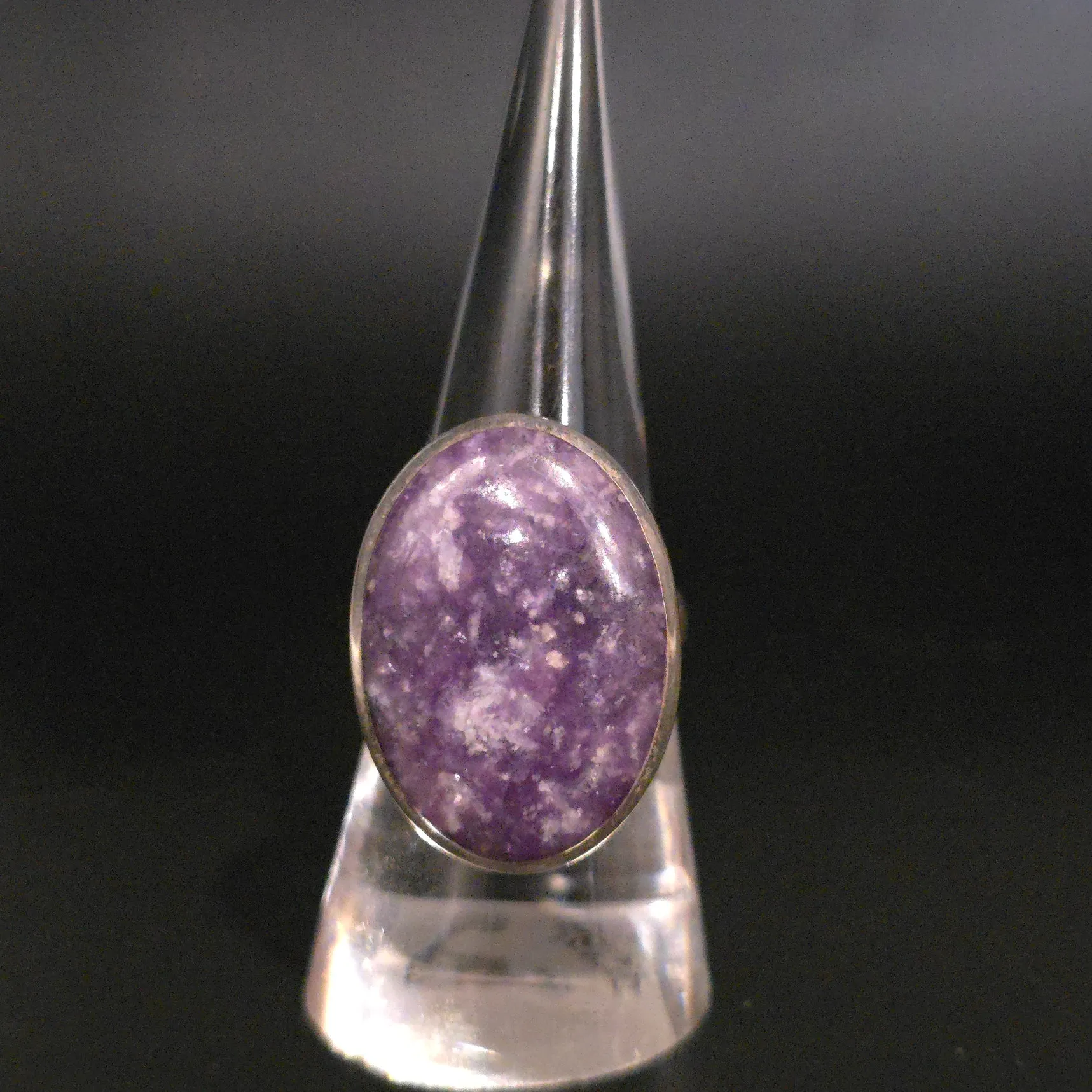 Lepidolite Ring "Orion" Sterling Silver Size 8