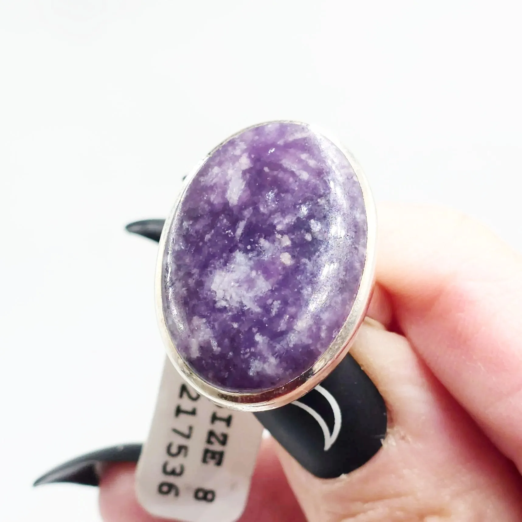 Lepidolite Ring "Orion" Sterling Silver Size 8