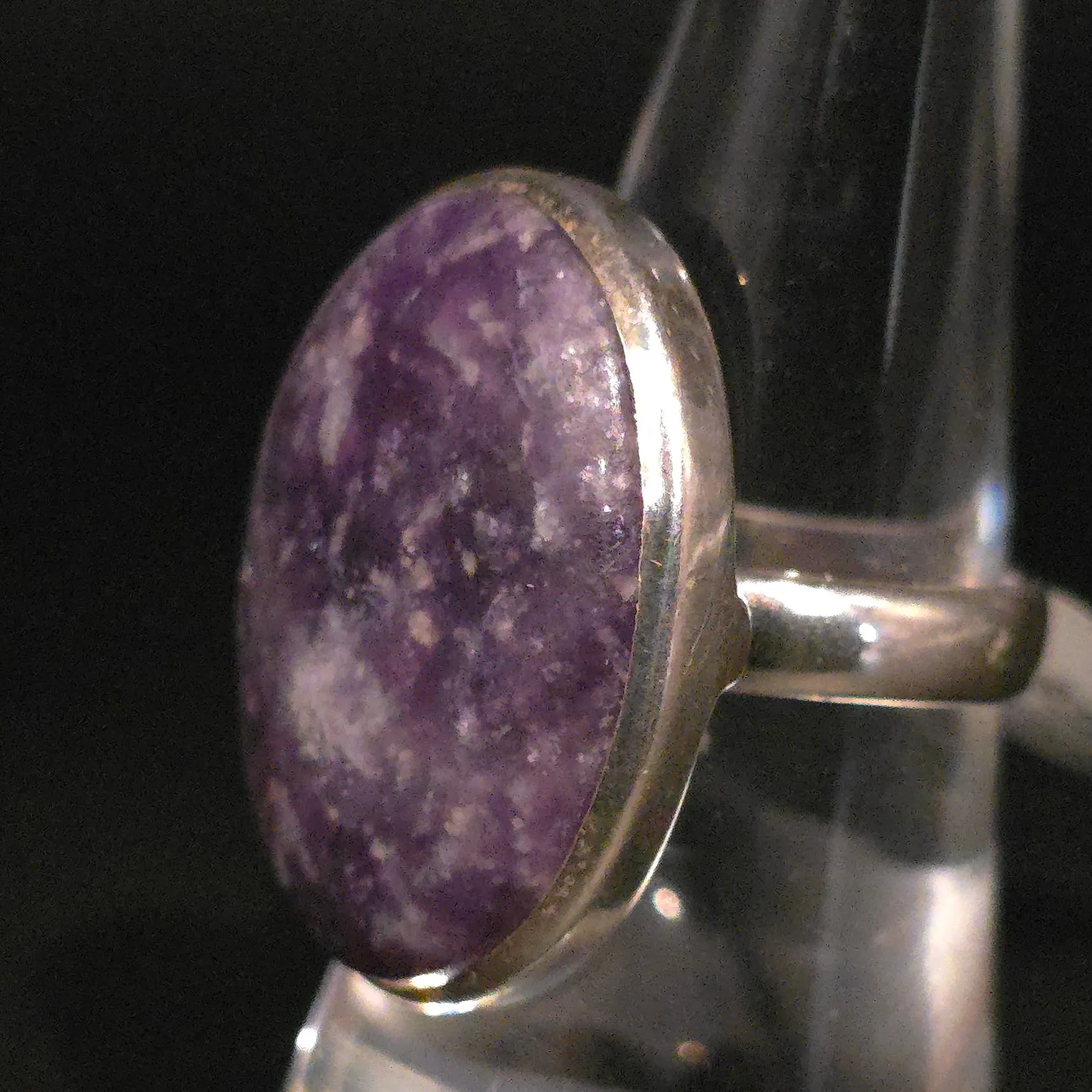 Lepidolite Ring "Orion" Sterling Silver Size 8