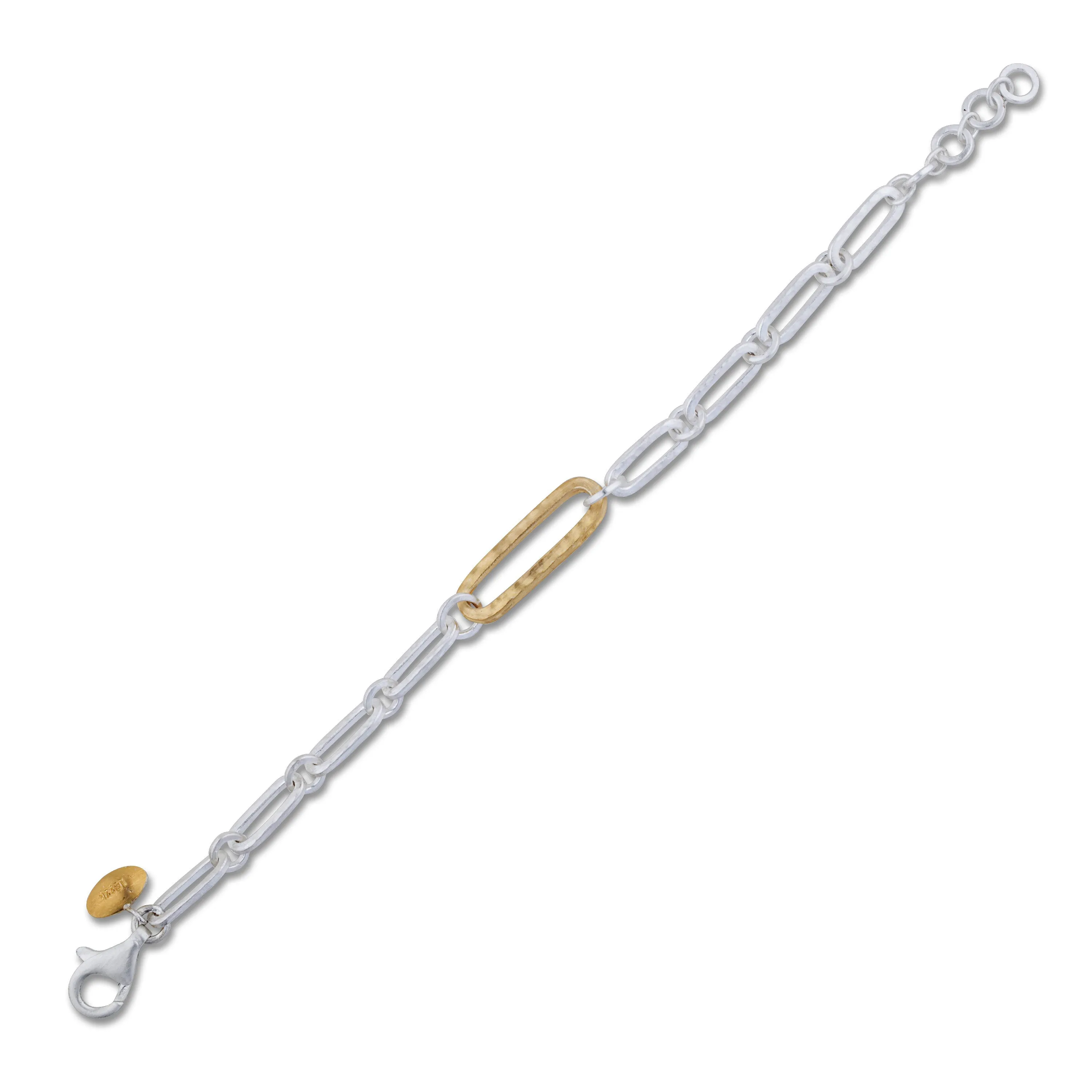 Lika Behar "Chill-Link" Bracelet Sterling Silver & 22K Gold Toggle 8" CHL22-B-102-SILG