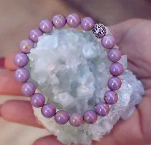 Lilac or Phosphosiderite Genuine Crystal Bracelet