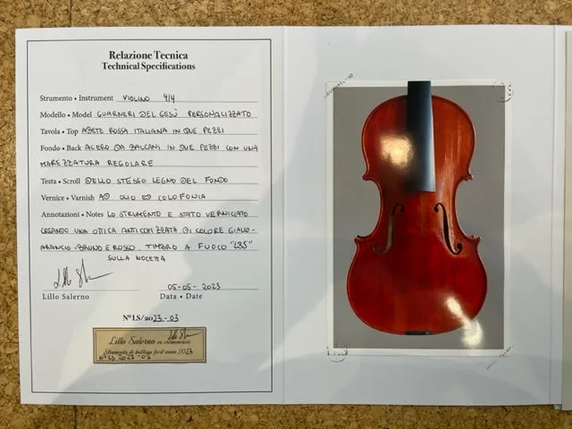 Lillo Salerno Workshop Violin, Guarneri Model 2024