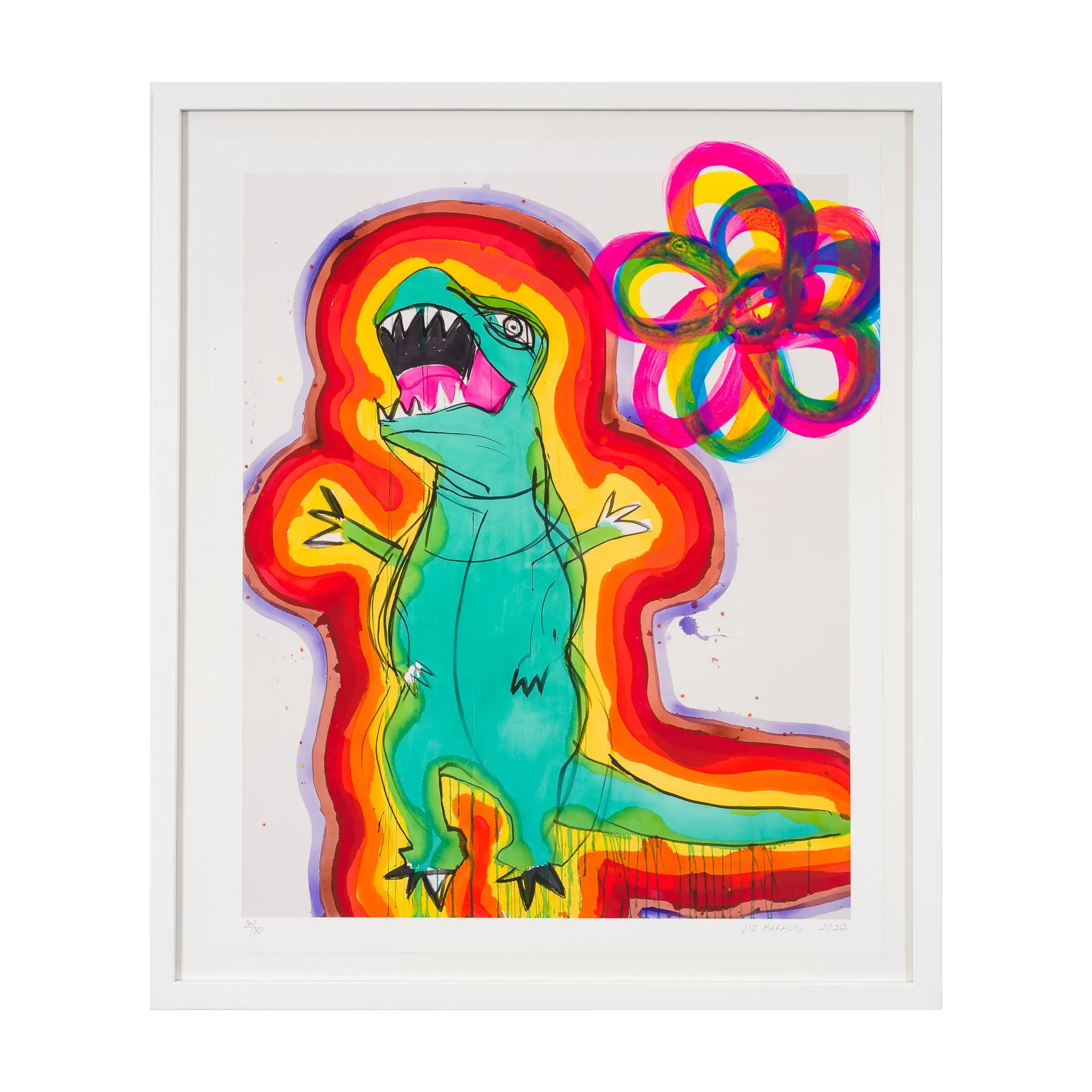 Liz Markus, Giant Green TRex, 2022; Limited Edition Print