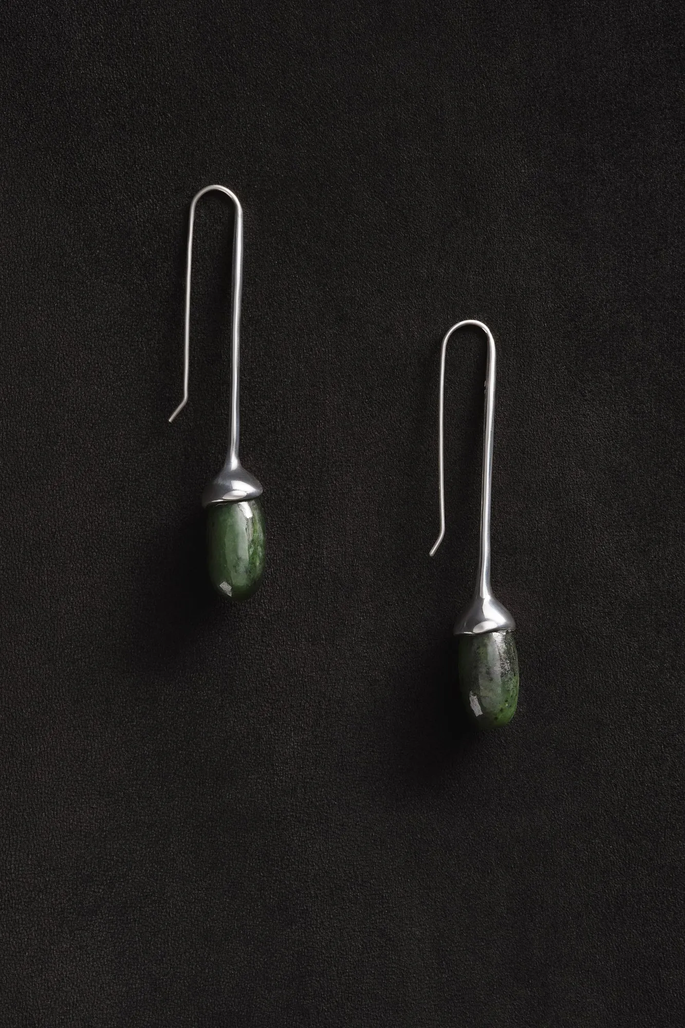 Long Dripping Stone Earrings in Jade