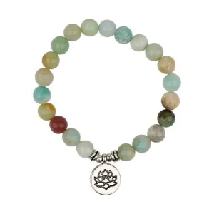 Lotus Flower Jewelry Amazonite Gemstone Bracelet