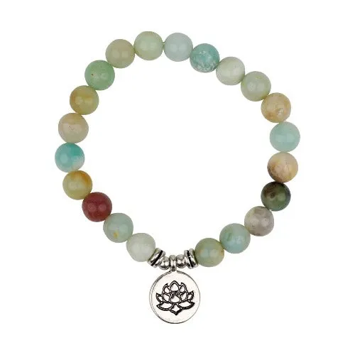 Lotus Flower Jewelry Amazonite Gemstone Bracelet