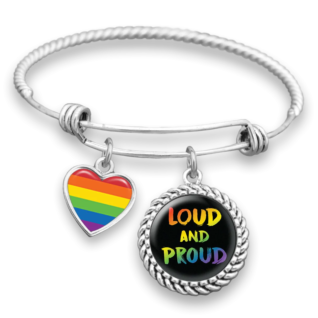 Loud and Proud Rainbow Charm Bracelet