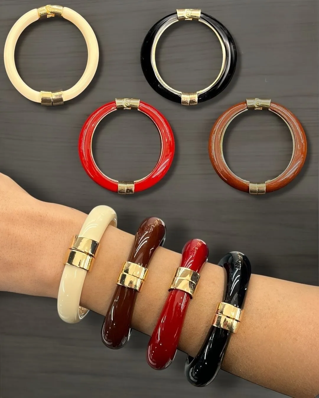 Luxe Enamel Bangle Bracelet