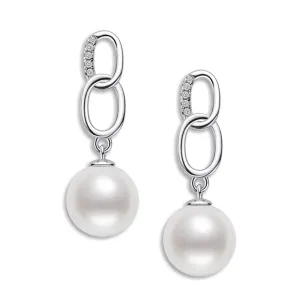 Luxury Hollow Geniune Freshawater Pearl Infinite Drop Earring