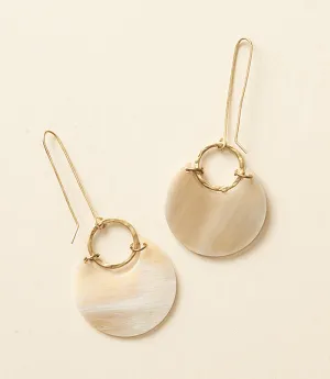 Madhu Fan Drop Earrings - Carved Horn by Matr Boomie