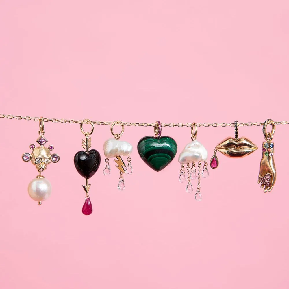 Malachite Heart Dollop Charm