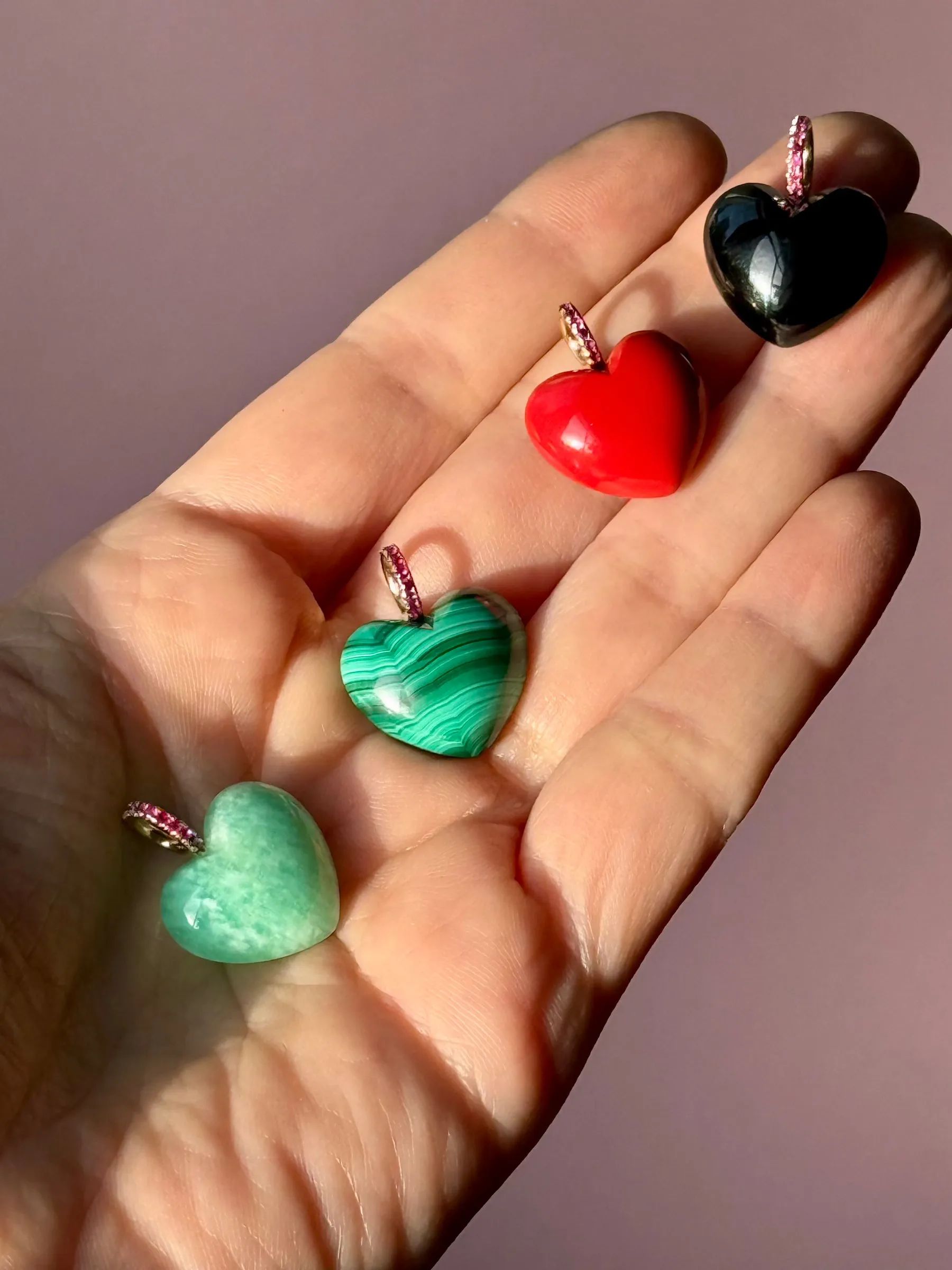 Malachite Heart Dollop Charm