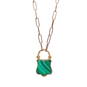 Malachite Padlock Necklace
