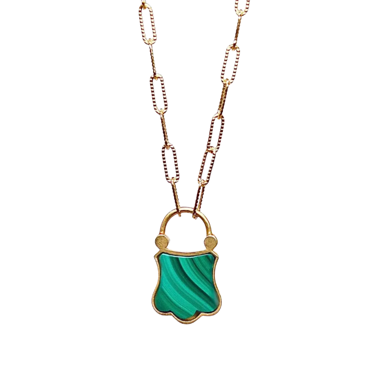 Malachite Padlock Necklace