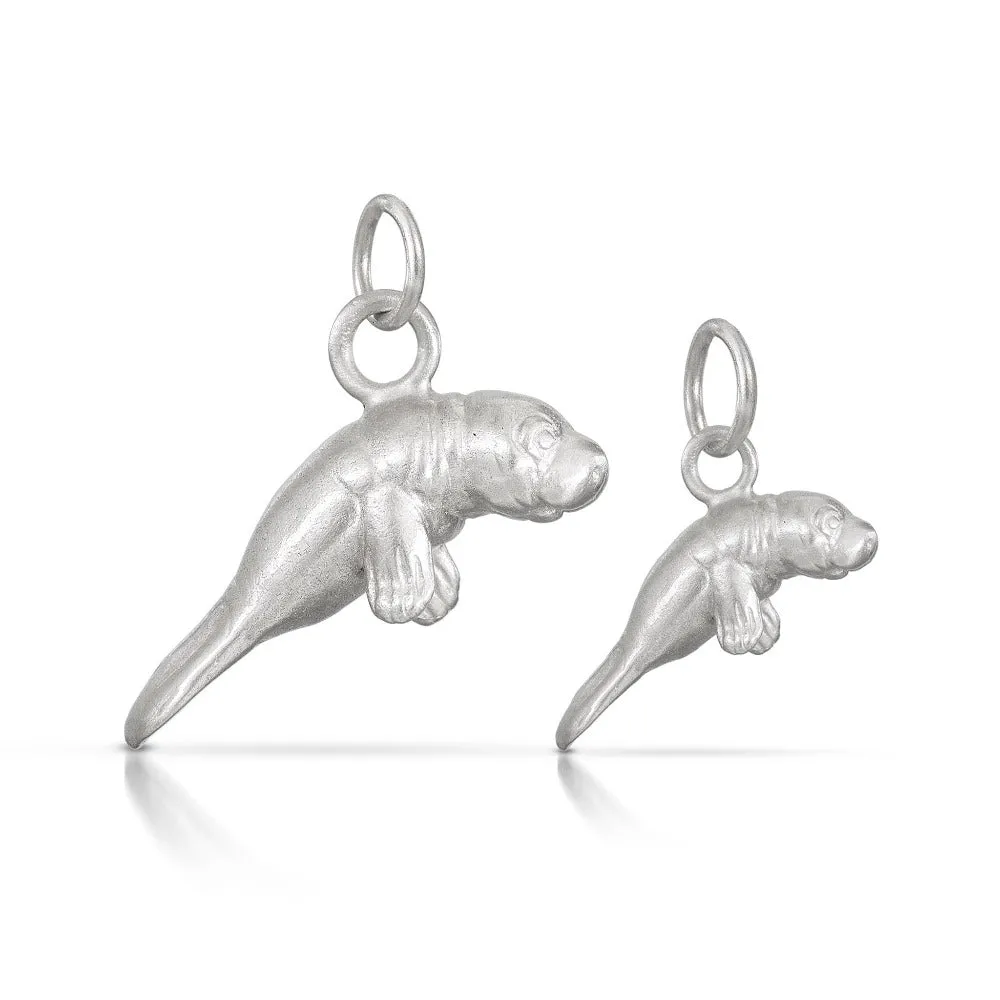 Manatee Charm in Silver
