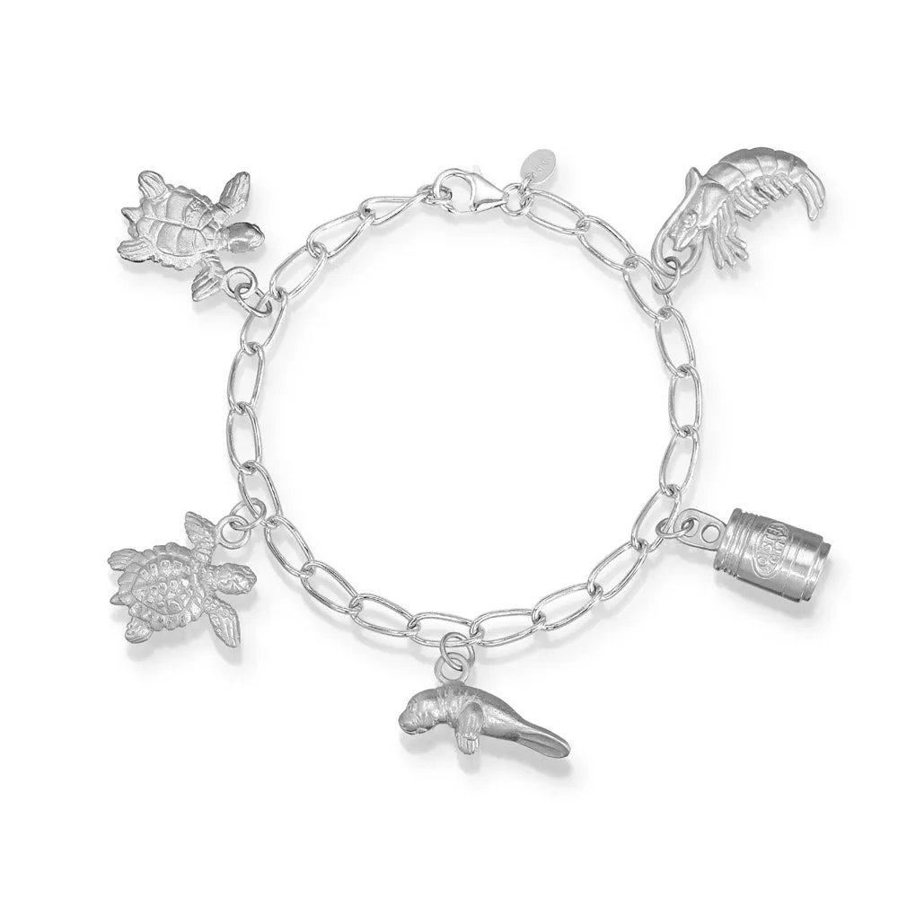 Manatee Charm in Silver