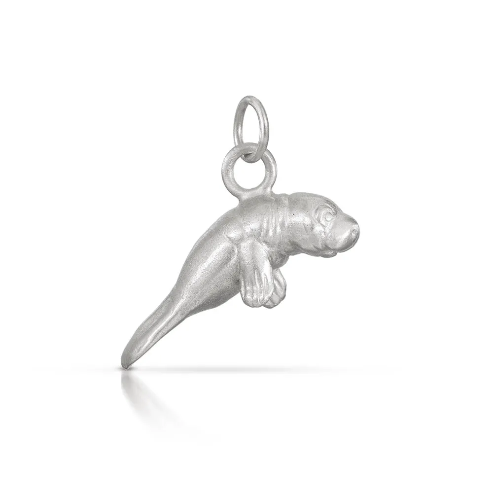 Manatee Charm in Silver