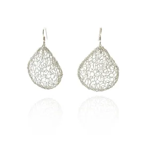 Medium Silver Droplet Earrings