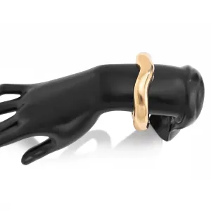 Minimalist Gold Silver Tone Wave Bangle Bracelet