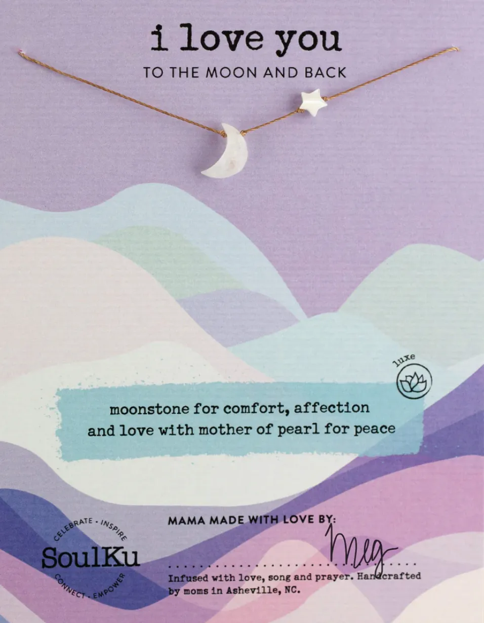Moonstone I Love You To The Moon And Back Necklace