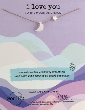 Moonstone I Love You To The Moon And Back Necklace