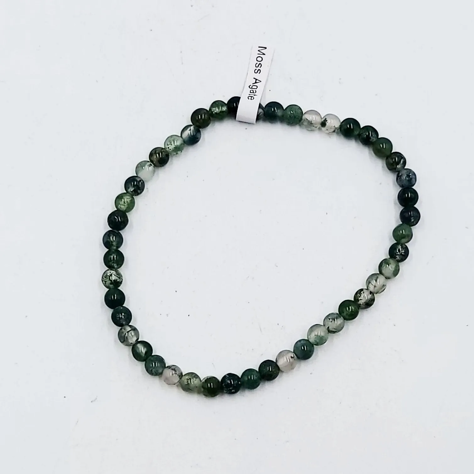 Moss Agate Bracelet 4mm Bead Bracelet
