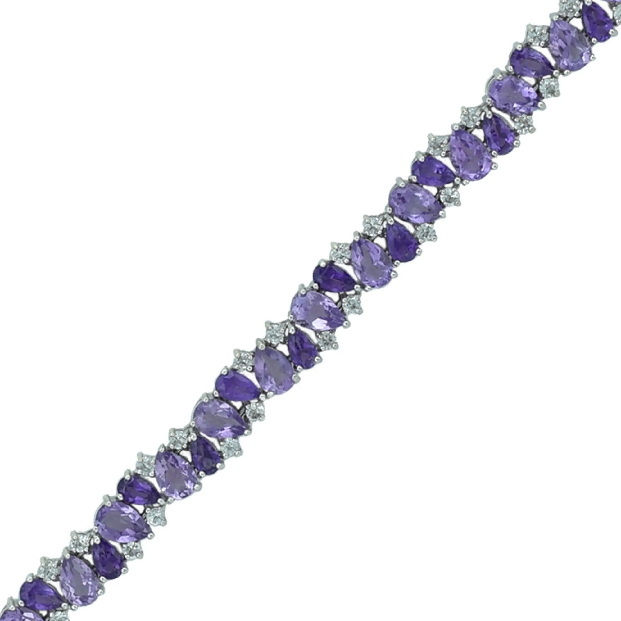Multi Amethyst Fashion Tennis Bracelet in Silver