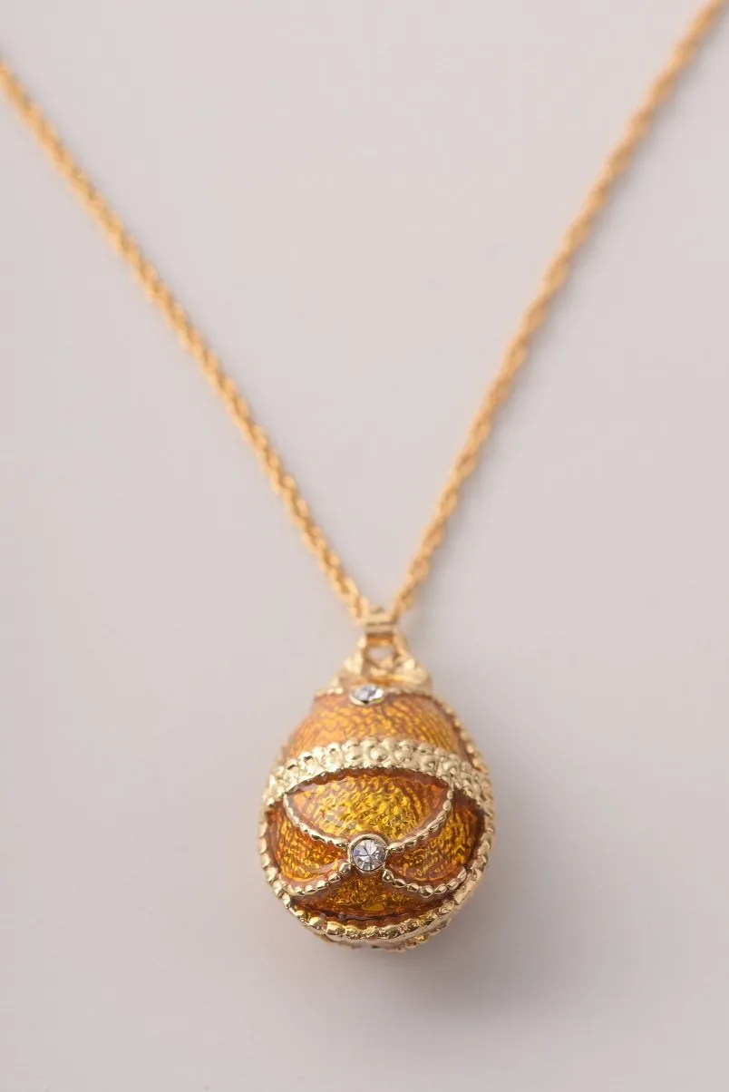 Mustard Yellow Egg Pendant Necklace