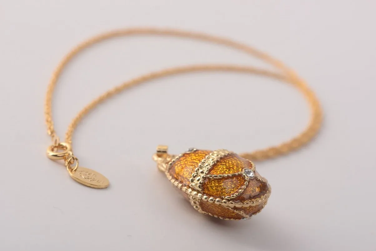 Mustard Yellow Egg Pendant Necklace