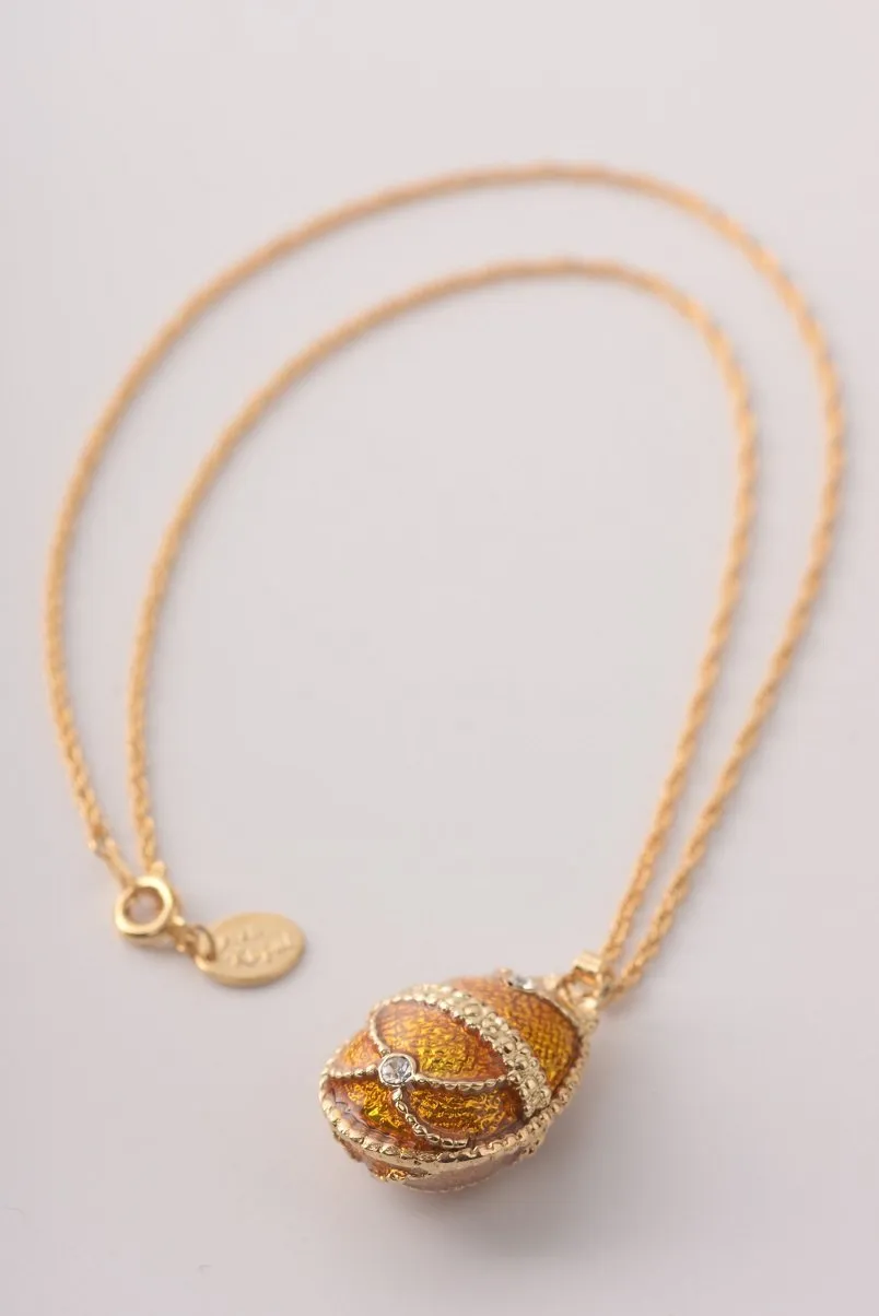Mustard Yellow Egg Pendant Necklace
