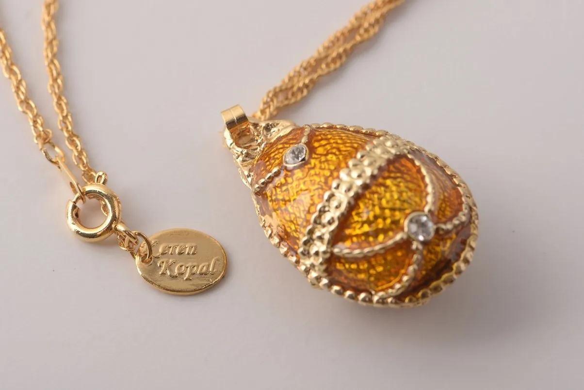 Mustard Yellow Egg Pendant Necklace