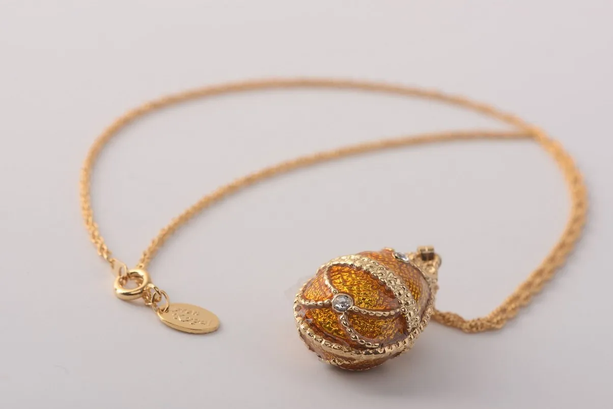 Mustard Yellow Egg Pendant Necklace