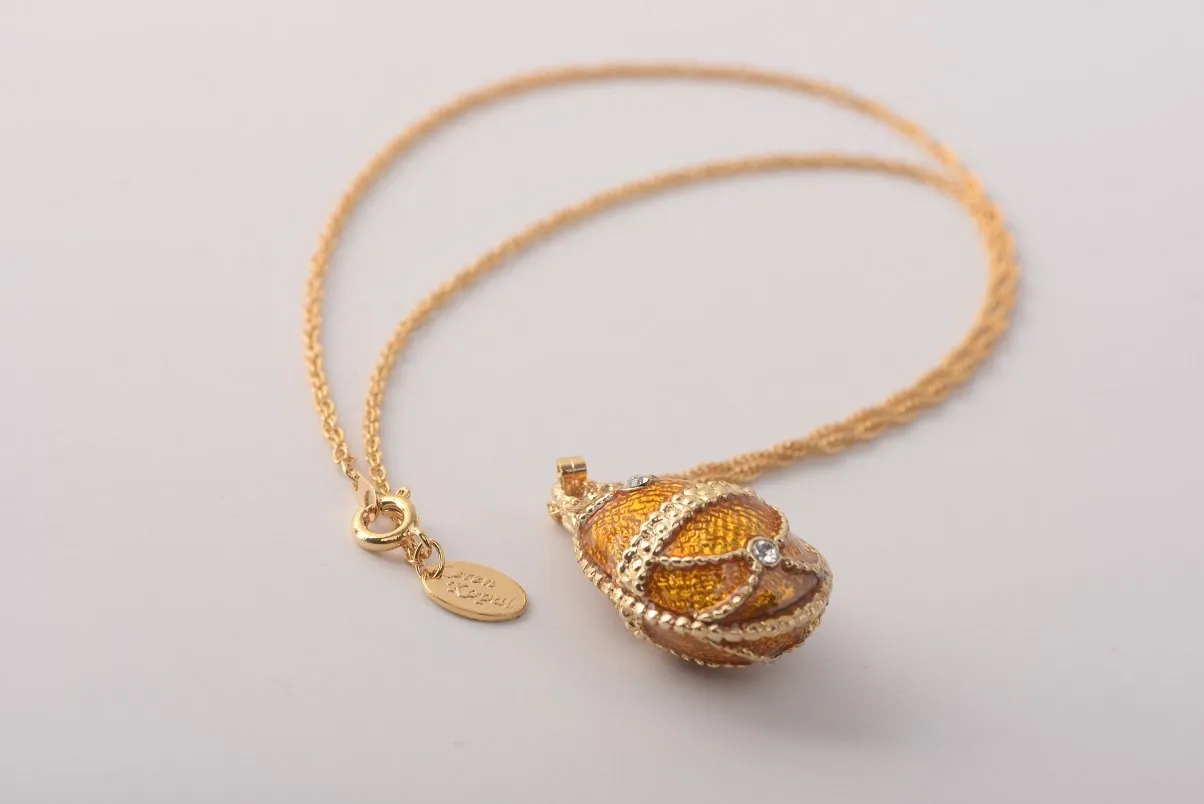 Mustard Yellow Egg Pendant Necklace