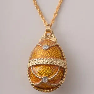 Mustard Yellow Egg Pendant Necklace